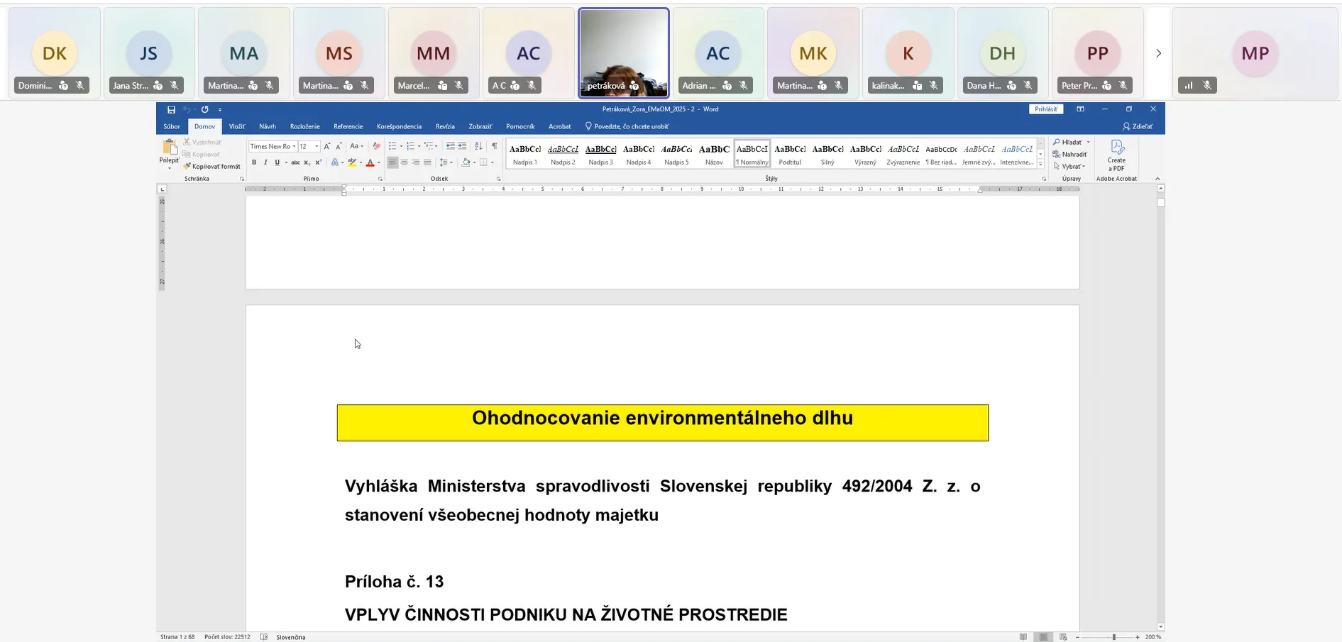 5. Sústredenie ekonómia, manažment a ohodnocovanie majetku: Pohľad na problematiku oceňovania majetku, práva a ekonomických procesov